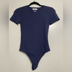 Babaton Contour Crew Shortsleeve Bodysuit (Navy Blue)
